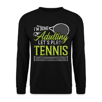 drôle de raquette de joueur de tennis je suis - Sweat-shirt Unisexe - noir - Devant - Alina (178cm) & Michal (187cm)