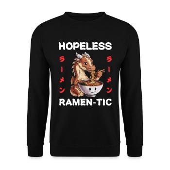 Dragon Ramen Nouilles Chibi Asia Noodle Soup Anime - Sweat-shirt Unisexe - noir - Devant - Alina (178cm) & Michal (187cm)