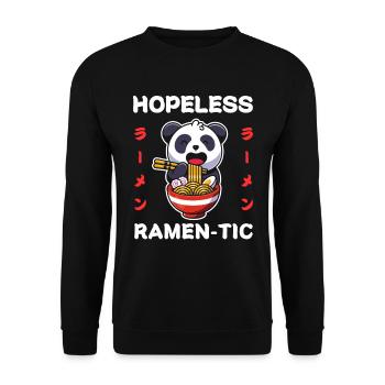 Panda Ramen Nouilles Chibi Asia Soupe de nouilles Anime - Sweat-shirt Unisexe - noir - Devant - Alina (178cm) & Michal (187cm)