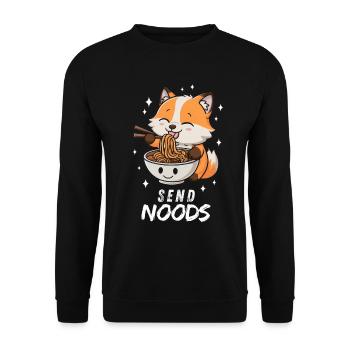 Fox Ramen Noodles Chibi Asia Noodle Soup Anime - Unisex Sweatshirt - black - Front - Alina (178cm) & Michal (187cm)