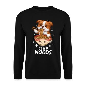 Dog Ramen Noodles Chibi Asia Noodle Soup Anime - Unisex Sweatshirt - black - Front - Alina (178cm) & Michal (187cm)