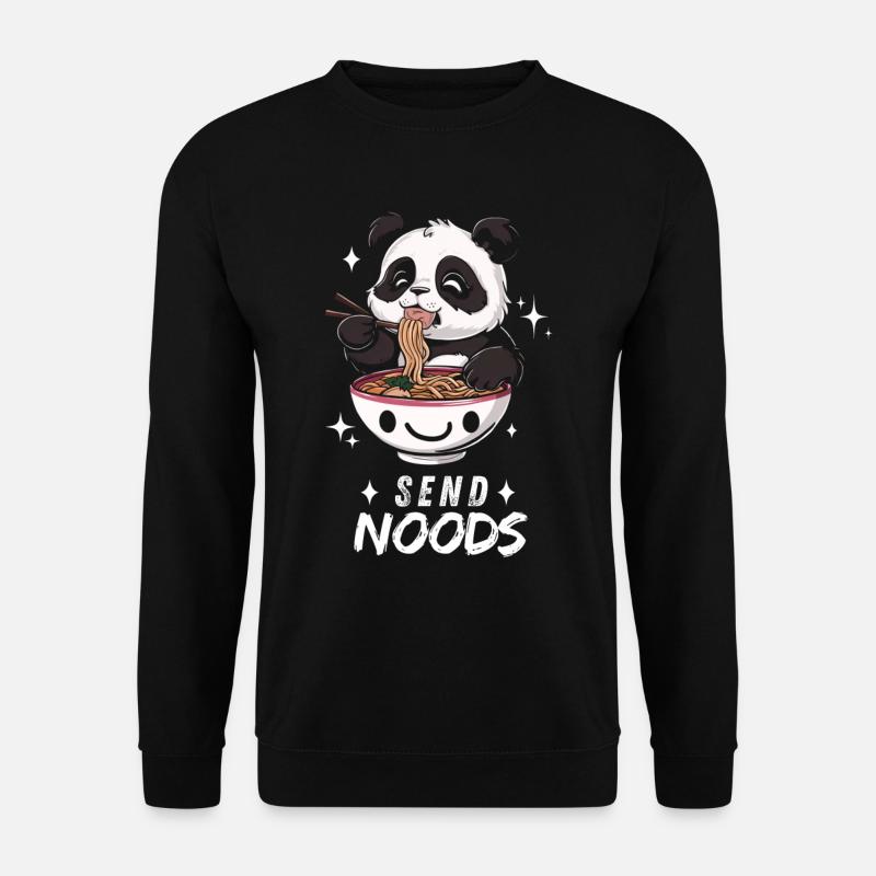 Panda Ramen Nudeln Chibi Asien Nudelsuppe Anime - Unisex Pullover - Schwarz