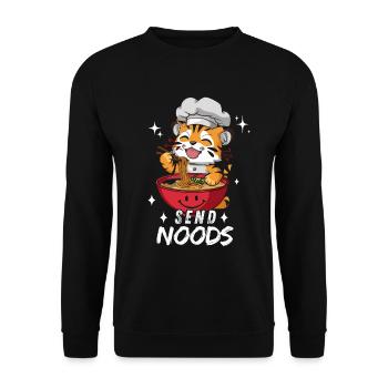 Tiger Ramen Noodles Chibi Asia Noodle Soup Anime - Unisex Sweatshirt - black - Front - Alina (178cm) & Michal (187cm)
