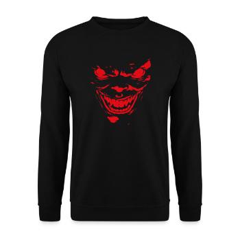 Costume d’Halloween Horreur Visage effrayant en rouge - Sweat-shirt Unisexe - noir - Devant - Alina (178cm) & Michal (187cm)