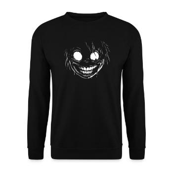 Horror Halloween Costume Grinning Monster Face - Unisex Sweatshirt - black - Front - Alina (178cm) & Michal (187cm)
