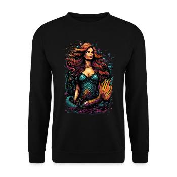 Colorful Mermaid – Imaginative City - Unisex Sweatshirt - black - Front - Alina (178cm) & Michal (187cm)
