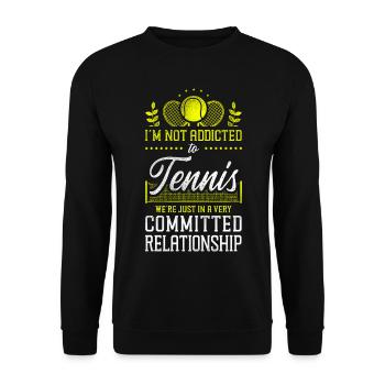 drôle de raquette de joueur de tennis je ne suis pas - Sweat-shirt Unisexe - noir - Devant - Alina (178cm) & Michal (187cm)