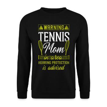 Funny Tennis Player Racket Mom - Unisex Sweatshirt - black - Front - Alina (178cm) & Michal (187cm)