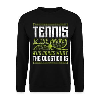 Drôle de joueur de tennis Raquette Tennis - Sweat-shirt Unisexe - noir - Devant - Alina (178cm) & Michal (187cm)
