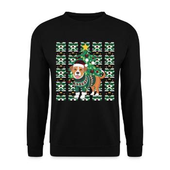 chien moche Noël Noël Père Noël - Sweat-shirt Unisexe - noir - Devant - Alina (178cm) & Michal (187cm)
