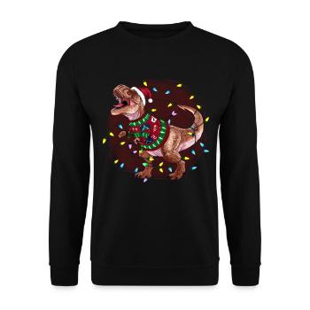 Dinosaure Moche Noël Noël Père Noël - Sweat-shirt Unisexe - noir - Devant - Alina (178cm) & Michal (187cm)