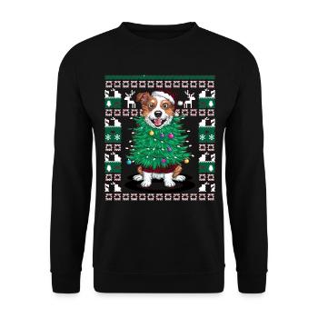 chien moche Noël Noël Père Noël - Sweat-shirt Unisexe - noir - Devant - Alina (178cm) & Michal (187cm)