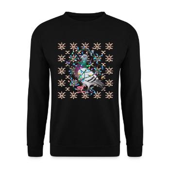 oiseau moche Noël Noël Père Noël - Sweat-shirt Unisexe - noir - Devant - Alina (178cm) & Michal (187cm)
