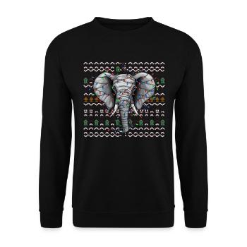 éléphant moche Noël Noël Père Noël - Sweat-shirt Unisexe - noir - Devant - Alina (178cm) & Michal (187cm)