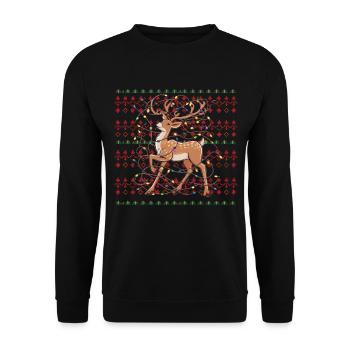 Renne moche Noël Noël Noël Père Noël - Sweat-shirt Unisexe - noir - Devant - Alina (178cm) & Michal (187cm)