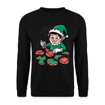 Elf Ugly Christmas Weihnachten Xmas Santa Claus - Unisex Sweatshirt - black - Front - Alina (178cm) & Michal (187cm)