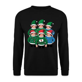 Elfes Noël laid Noël Noël Père Noël - Sweat-shirt Unisexe - noir - Devant - Alina (178cm) & Michal (187cm)