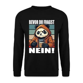 Before You Ask No Funny Saying Panda - Unisex Sweatshirt - black - Front - Alina (178cm) & Michal (187cm)