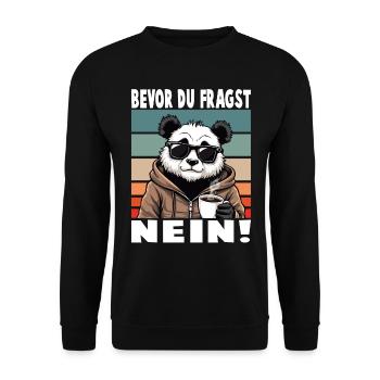Before You Ask No Funny Saying Panda - Unisex Sweatshirt - black - Front - Alina (178cm) & Michal (187cm)