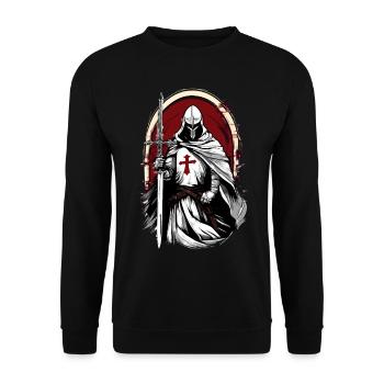 Crusader Knight with - Unisex Sweatshirt - black - Front - Alina (178cm) & Michal (187cm)