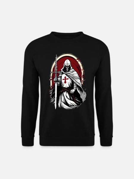 Crusader Knight with - Unisex Sweatshirt - black
