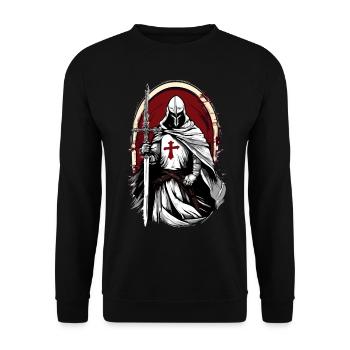 Crusader with - Unisex Sweatshirt - black - Front - Alina (178cm) & Michal (187cm)
