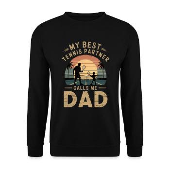 Mon meilleur partenaire de tennis m’appelle papa - Sweat-shirt Unisexe - noir - Devant - Alina (178cm) & Michal (187cm)