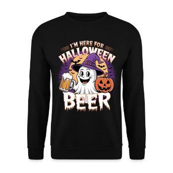 Lustiger Geist I'm here for Halloween Beer - Unisex Sweatshirt - black - Front - Alina (178cm) & Michal (187cm)