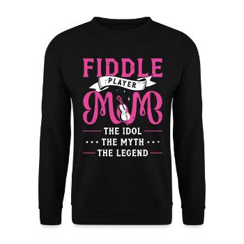 Fiddle Player Mom The Idol Loves Country Music - Unisex Pullover - Schwarz - Vorne - Alina (178cm) & Michal (187cm)