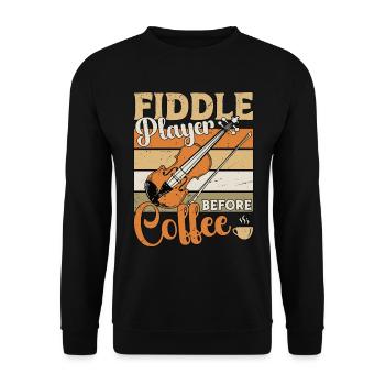 Joueur de violon avant le musicien de café amateur de café - Sweat-shirt Unisexe - noir - Devant - Alina (178cm) & Michal (187cm)