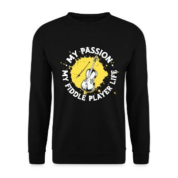 Fiddle Player My Passion My Fiddle Violin Player - Unisex Sweatshirt - black - Front - Alina (178cm) & Michal (187cm)