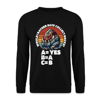 Rockhounding Would I Rather Now Mineral Collecting - Unisex Sweatshirt - black - Front - Alina (178cm) & Michal (187cm)