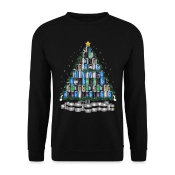 Bier Weihnachten Ugly Christmas Xmas Saufen Trinke - Unisex Pullover - Schwarz - Vorne - Alina (178cm) & Michal (187cm)