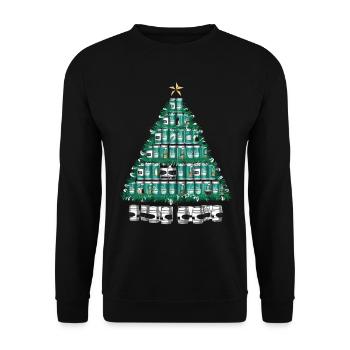 Bier Weihnachten Ugly Christmas Xmas Saufen Trinke - Unisex Pullover - Schwarz - Vorne - Alina (178cm) & Michal (187cm)