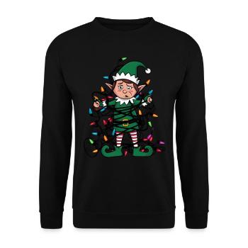 Elfes Noël laid Noël Noël Père Noël - Sweat-shirt Unisexe - noir - Devant - Alina (178cm) & Michal (187cm)