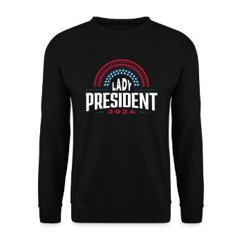 Lady President 2024: Kamala Harris 2024 Campaign - Unisex Sweatshirt - black - Front - Alina (178cm) & Michal (187cm)
