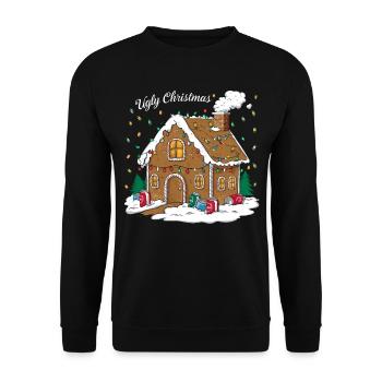 Bier Weihnachten Ugly Christmas Xmas Saufen Trinke - Unisex Pullover - Schwarz - Vorne - Alina (178cm) & Michal (187cm)