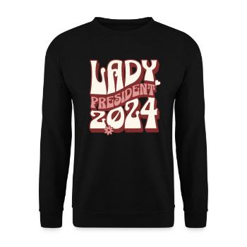 Lady President 2024 : Kamala Harris ouvre la voie - Sweat-shirt Unisexe - noir - Devant - Alina (178cm) & Michal (187cm)