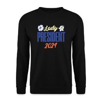 Dame Présidente 2024 : Kamala Harris pour la démocratie - Sweat-shirt Unisexe - noir - Devant - Alina (178cm) & Michal (187cm)