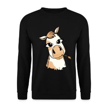 Baby Foal Pony Horse Horses Kids Child - Unisex Sweatshirt - black - Front - Alina (178cm) & Michal (187cm)