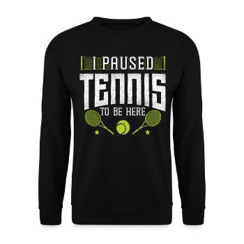 Funny Tennis Player Racket I - Unisex Pullover - Schwarz - Vorne - Alina (178cm) & Michal (187cm)