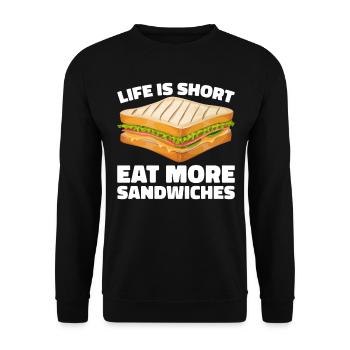 Sandwich Liebhaber Fast Food Liebhaber - Unisex Pullover - Schwarz - Vorne - Alina (178cm) & Michal (187cm)