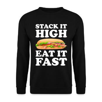 Sandwich Liebhaber Fast Food Liebhaber - Unisex Pullover - Schwarz - Vorne - Alina (178cm) & Michal (187cm)