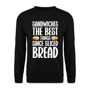 Sandwich Liebhaber Fast Food Liebhaber - Unisex Pullover - Schwarz - Vorne - Alina (178cm) & Michal (187cm)