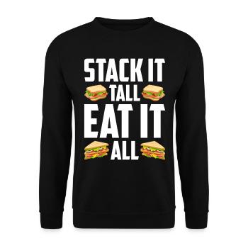 Sandwich Liebhaber Fast Food Liebhaber - Unisex Pullover - Schwarz - Vorne - Alina (178cm) & Michal (187cm)