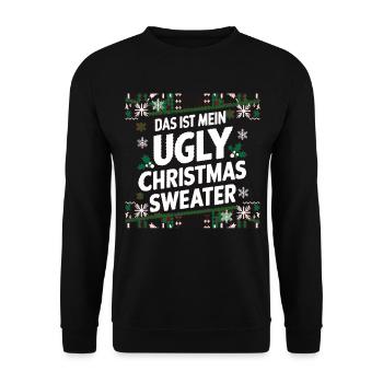 Pull de Noël moche Weihnachten Noël Père Noël - Sweat-shirt Unisexe - noir - Devant - Alina (178cm) & Michal (187cm)