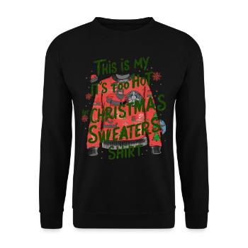 Pull de Noël moche Weihnachten Noël Père Noël - Sweat-shirt Unisexe - noir - Devant - Alina (178cm) & Michal (187cm)
