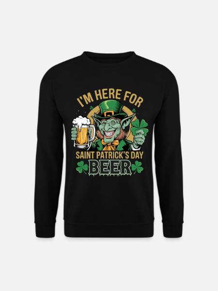 Saint-Patrick Bière Leprechaun Kobold Bier - Sweat-shirt Unisexe - noir