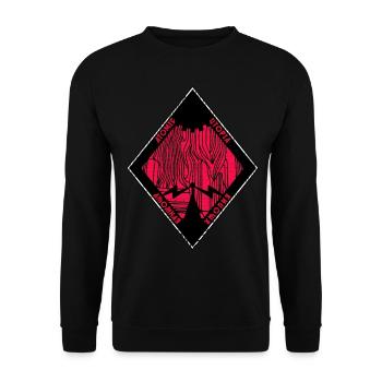 Atomic Utopia - Geometric Fire Rhombus - Unisex Sweatshirt - black - Front - Alina (178cm) & Michal (187cm)