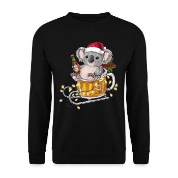 Koala Ugly Christmas Christmas Xmas Beer - Unisex Sweatshirt - black - Front - Alina (178cm) & Michal (187cm)